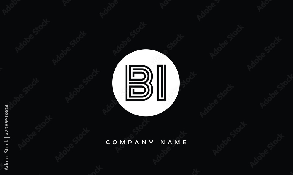 BI, IB, B, I Abstract Letters Logo Monogram BI, IB, B, I Abstract Letters Logo Monogram