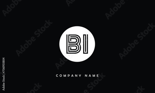 BI, IB, B, I Abstract Letters Logo Monogram
