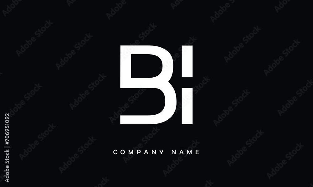 BI, IB, B, I Abstract Letters Logo Monogram BI, IB, B, I Abstract Letters Logo Monogram