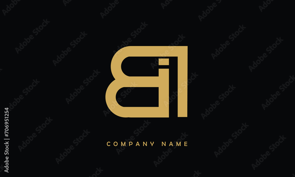 BI, IB, B, I Abstract Letters Logo Monogram BI, IB, B, I Abstract Letters Logo Monogram