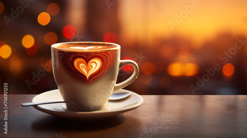 Love for Viennese coffee the shape of a heart