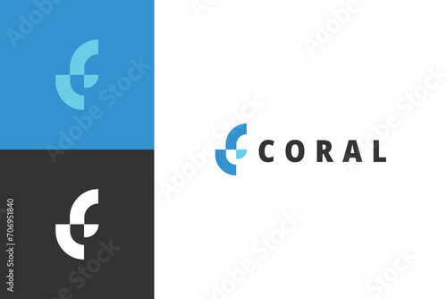 bold symbol coral logo design vector illustration. simple bold coral and reef logo vector design with modern, elegant and unique styles. 