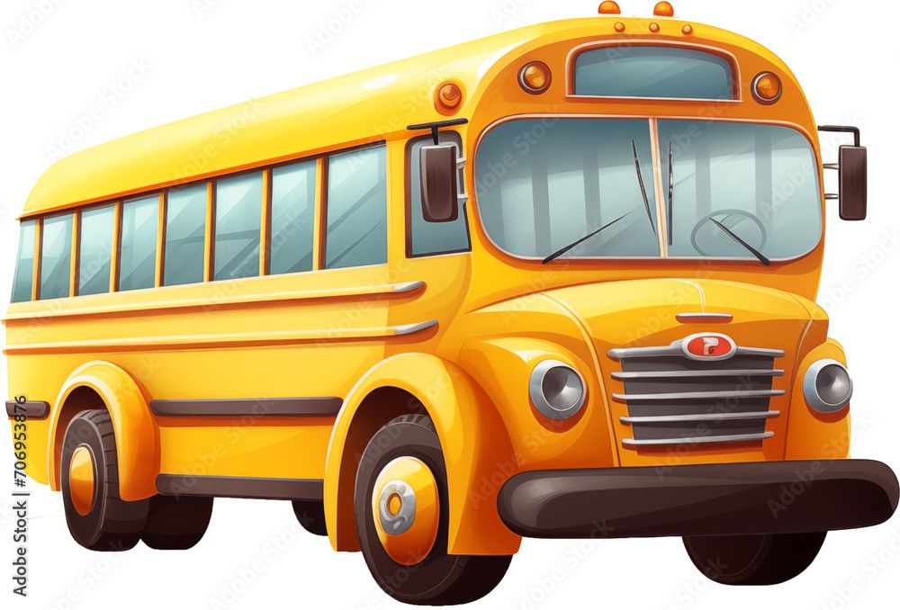 An Illustration of a Yellow School Bus