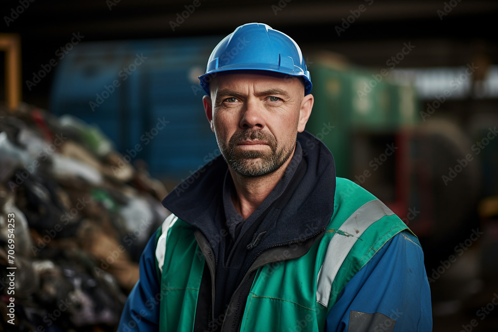 Generative AI picture of dustman who keeps streets clean and takes away trash city service Generative AI picture of dustman who keeps streets clean and takes away trash city service