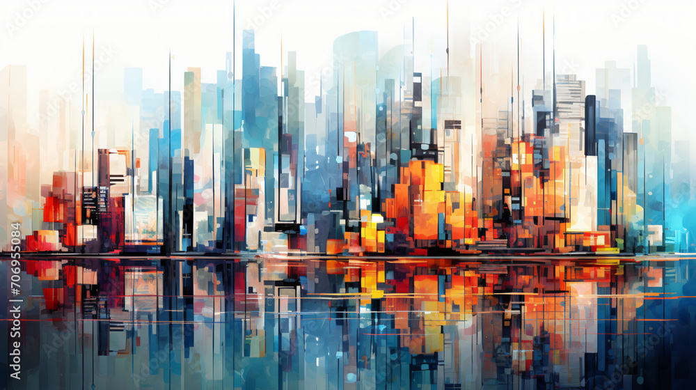 Abstract art of cityscape illustration