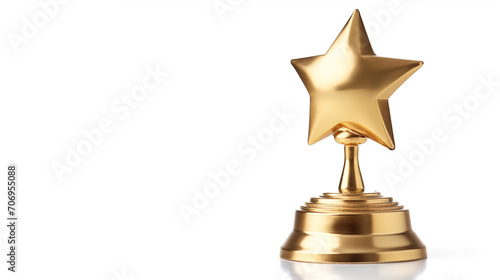 Auszeichnung mit einer Trophäe Pokal isoliert Treppe zum Erfolg und Anerkennung Generative AI