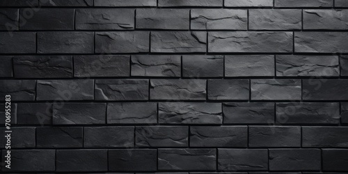 Black decorative cement brick wall  brickwork background for design