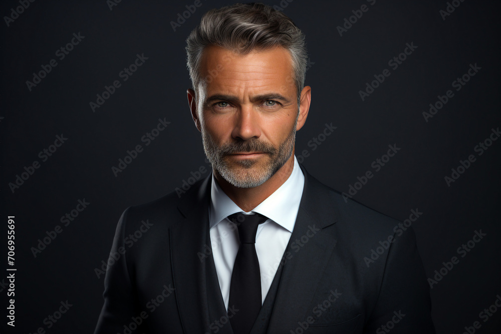 Generative ai portrait of professional successful gentleman working as chief of an international business company Generative ai portrait of professional successful gentleman working as chief of an international business company
