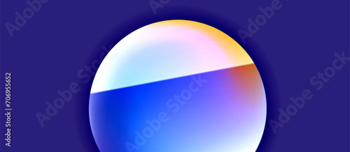 Glossy metal glowing circles geometric background. Minimal abstract composition. Vector illustration For Wallpaper, Banner, Background, Card, Book Illustration, landing page