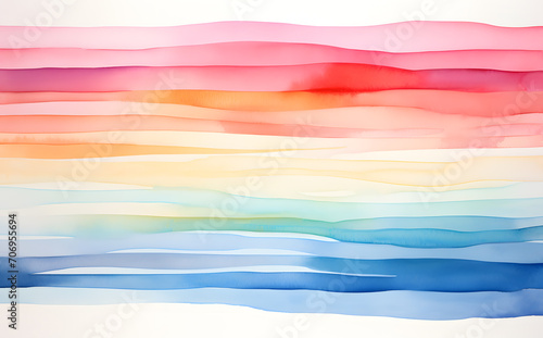 Abstract watercolor background, rainbow color stripes