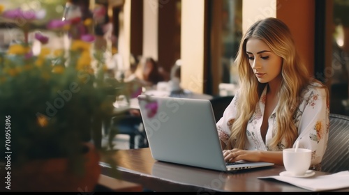 woman working on a laptop