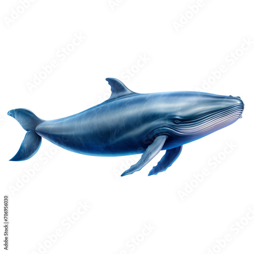 Close-up Blue Whale, isolated on transparent background © AnniePatt