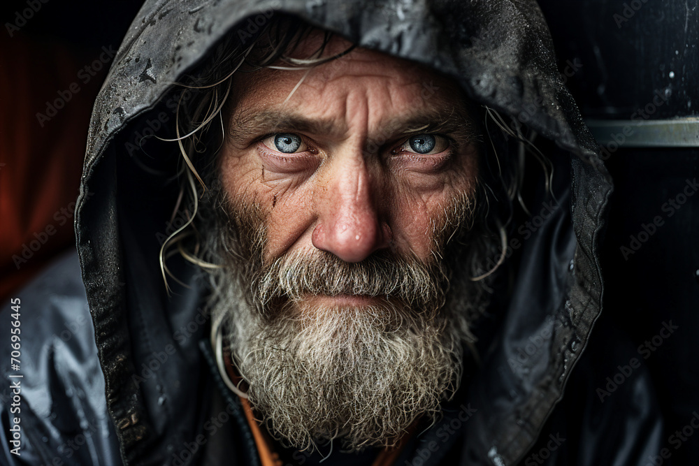Generative AI picture of desperate homeless person man woman child poor helpless in the street Generative AI picture of desperate homeless person man woman child poor helpless in the street