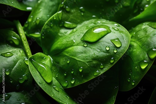 Juicy spinach leaves
