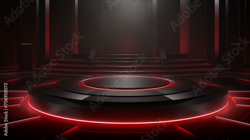 Red podiums 3d background with podium. Podium scene. Abstract minimal scene 
