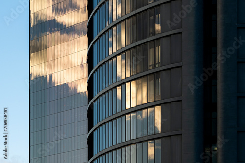 Detail of facades of modern office buildings