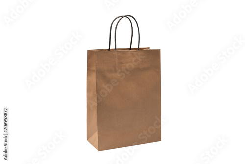 Paper bag isolated on a white background.
