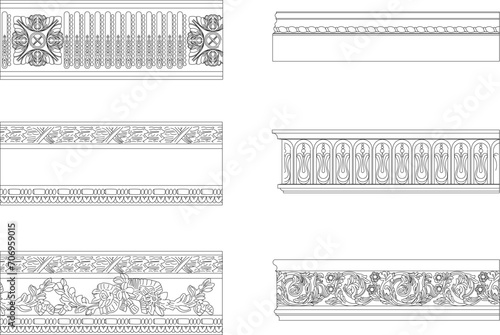 Vector sketch illustration of classic minimalist floral background pattern design