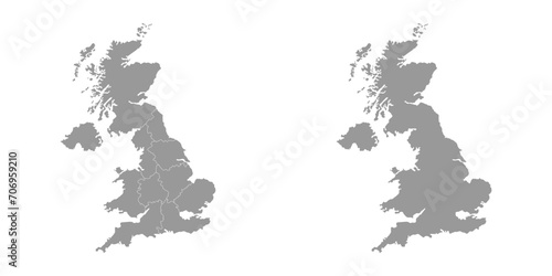 UK region map. Vector illustration.