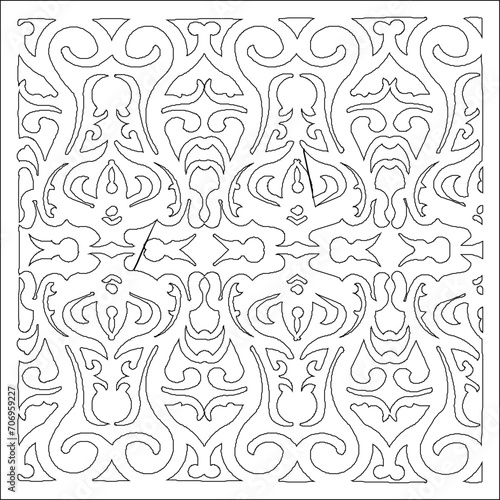 Vector sketch illustration of traditional ethnic symmetrical vintage classic background pattern design