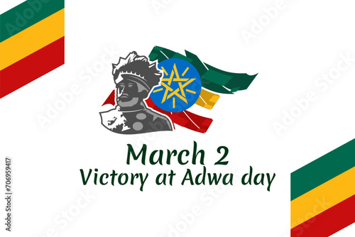 March 2, Victory at Adwa Day. Public holidays in Ethiopia vector illustration. Suitable for greeting card, poster and banner.
 photo