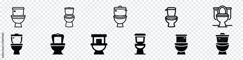 Toilet line icon, Bidet toilet line icon, Toilet bowl line icon, Toilet ...