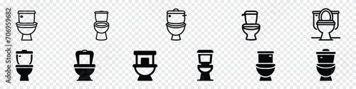 Toilet line icon, Bidet toilet line icon, Toilet bowl line icon, Toilet icon, commode icons illustration isolated vector sign symbol, restroom icons set