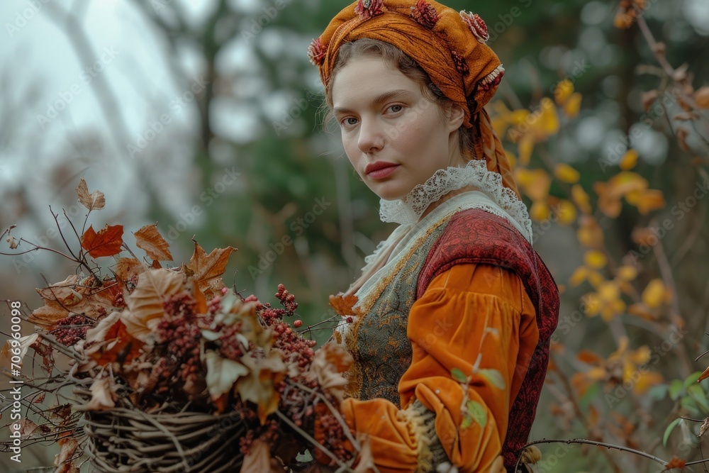 portrait of a woman in Autumn forest portrait of a woman in Autumn forest