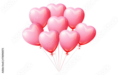 Heart shaped balloons, valentine day, valentine balloon isolated on white background