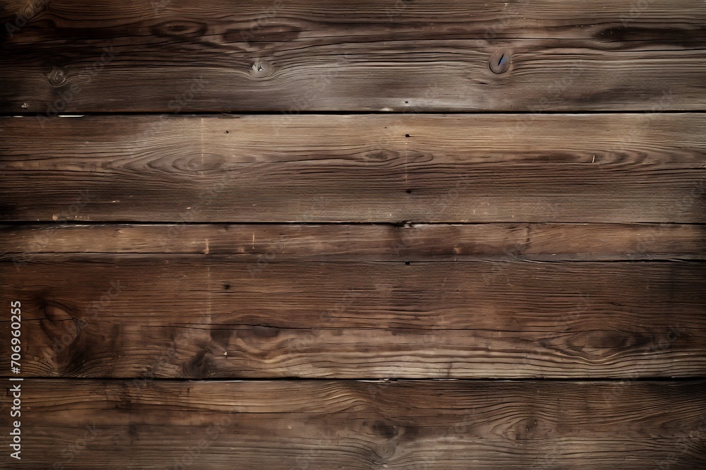 Old wooden background or texture. Old wood planks with knots and nail holes