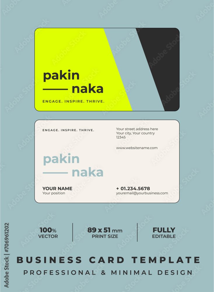 Professional and Minimal Business Card - Creative and Clean Business Card Template.