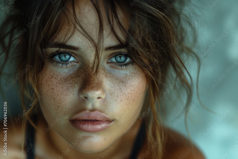 Portrait of a Beautiful Young woman with luxurious long hair looking into the camera. Portrait of a Beautiful Young woman with luxurious long hair looking into the camera.