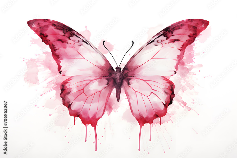 Pink watercolor butterfly design Pink watercolor butterfly design