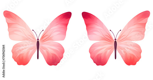 Pink watercolor butterfly design © Oksana