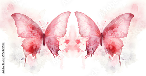 Pink watercolor butterfly design © Oksana