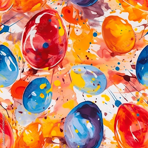 Wallpaper Mural Vibrant Watercolor Egg Patterns Torontodigital.ca