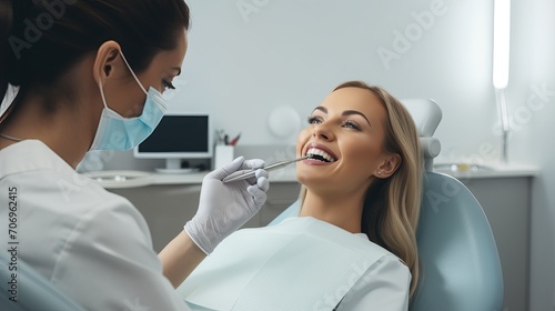 Dental Check-up  Woman at Dentist Appointment