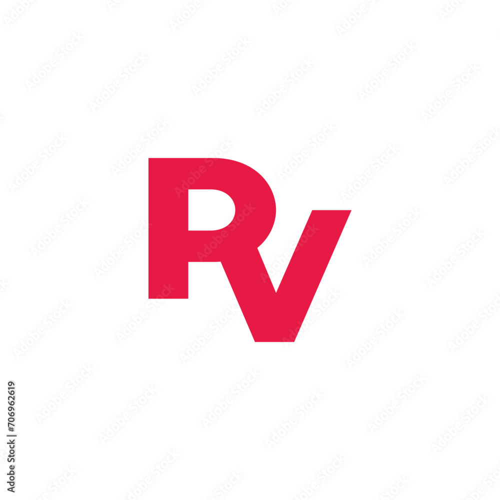 rv simple linked geometric logo vector rv simple linked geometric logo vector