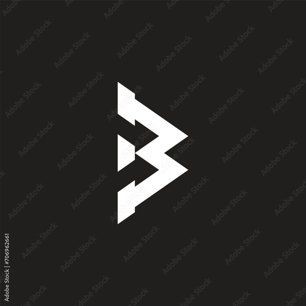 letter b triangles arrow logo vector letter b triangles arrow logo vector
