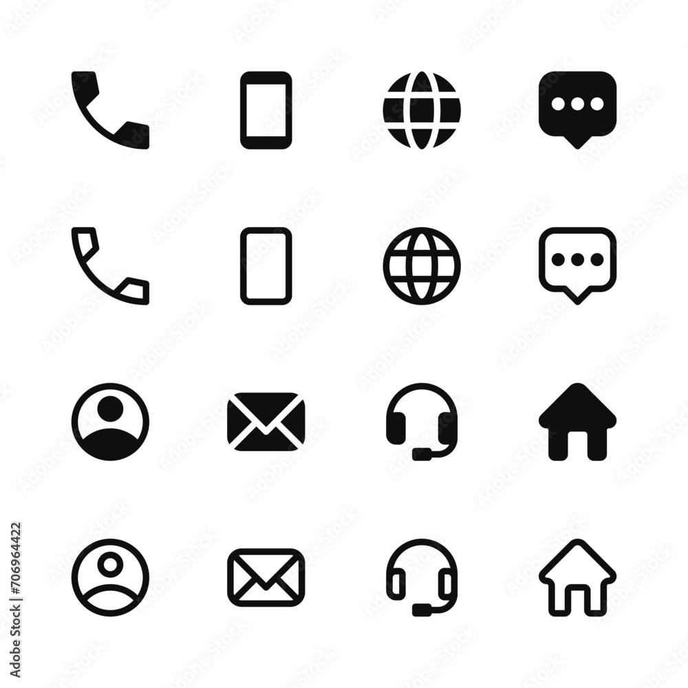 Essential Contact Icons - Email, Phone, Address and More Essential Contact Icons - Email, Phone, Address and More
