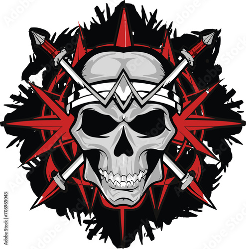 Skull illustration Tattoo Style Skull Logo 
