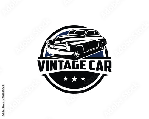 1949 Mercury coupe logo silhouette. isolated on white background side view. best for badges  emblems  icons. vector illustration available in eps 10.