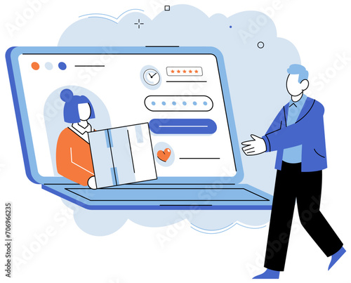 Product to service model. Vector illustration. Interaction with customers provides valuable insights for product and service improvement Organizational structures influence development and delivery