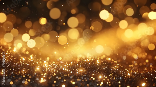 golden christmas particles and sprinkles for a holiday celebration like christmas or new year. shiny golden lights. 