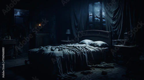 Dark vintage bedroom