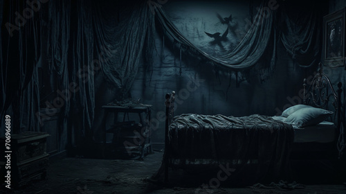 Dark vintage bedroom