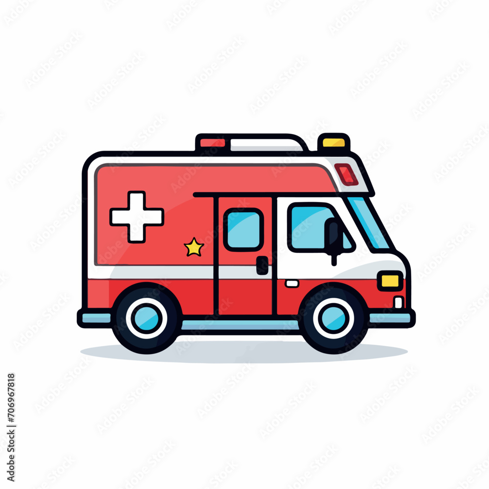 Ambulance in cartoon, doodle style. Isolated 2d vector illustration in logo, icon, sketch style, Eps 10. AI Generative Ambulance in cartoon, doodle style. Isolated 2d vector illustration in logo, icon, sketch style, Eps 10. AI Generative