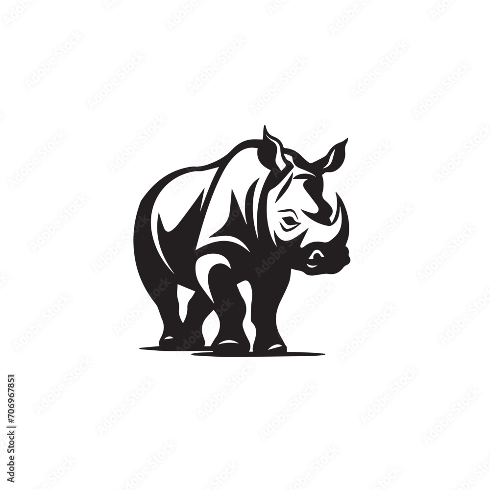 Rhinoceros in cartoon, doodle style . Image for t shirt. Isolated 2d vector illustration in logo, icon, sketch style, Eps 10, black and white. AI Generative Rhinoceros in cartoon, doodle style . Image for t shirt. Isolated 2d vector illustration in logo, icon, sketch style, Eps 10, black and white. AI Generative