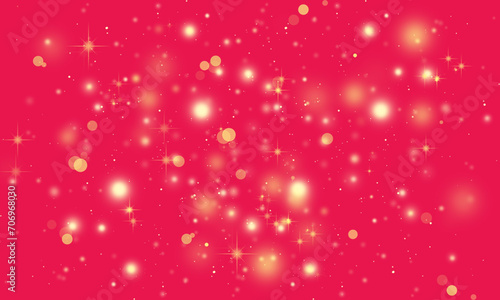Gold bokeh shade on the red background 