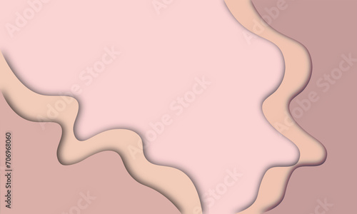 wavy layer corner with shadow on the pink pastel background 